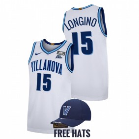 Villanova Wildcats Jordan Longino 2021-22 White Home Elite Basketball Men Jersey