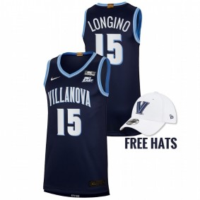 Villanova Wildcats Jordan Longino 2021-22 Navy Elite Basketball Road Men Jersey