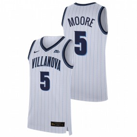 Justin Moore #5 White Villanova Wildcats 2021-22 Home College Basketball Jersey