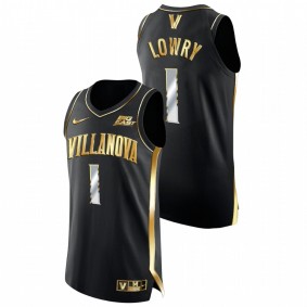 Villanova Wildcats Kyle Lowry Black Golden Edition NBA Alumni Men Jersey