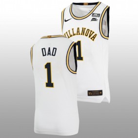 2022 Fathers Day Gift Villanova Wildcats Greatest Dad White Men Jersey #1