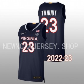 Virginia Cavaliers Isaac Traudt 2022-23 Navy College Basketball Replica Men Jersey