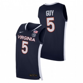 Kyle Guy Virginia Cavaliers Navy Road Secondary Logo Jersey