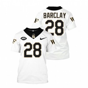 Wake Forest Demon Deacons Chris Barclay #28 White NFL Replica Jersey Shirt