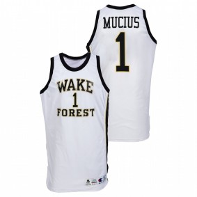 Isaiah Mucius #1 White Wake Forest Demon Deacons Throwback College Basketball Jersey