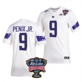 Washington Huskies Michael Penix Jr. 2024 Sugar Bowl #9 White College Football Playoff Jersey Men's