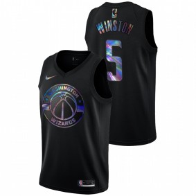 Cassius Winston Washington Wizards Black Limited Iridescent Holographic Jersey