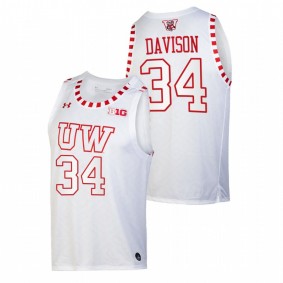 Wisconsin Badgers Brad Davison 2021-22 White By The Players Alternate Basketball Men Jersey