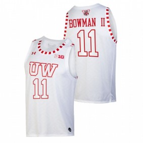 Wisconsin Badgers Lorne Bowman II 2021-22 White By The Players Alternate Basketball Men Jersey