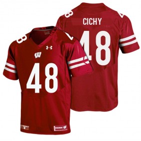 Men Wisconsin Badgers #48 Jack Cichy Red Premier Six of the Best Duo Tandems Jersey