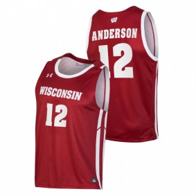 Trevor Anderson Wisconsin Badgers 2020-21 Red Replica College Basketball Jersey