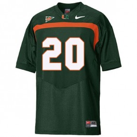 Male Miami Hurricanes #20 Ed Reed Green Football Jersey