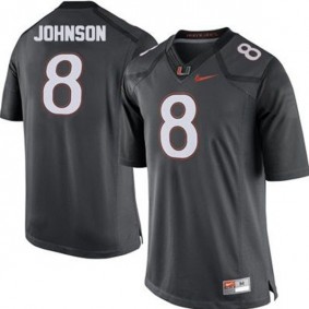 Male Miami Hurricanes #8 Duke Johnson Gray Football Jersey