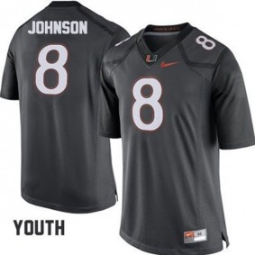 Youth Miami Hurricanes #8 Duke Johnson Gray Football Jersey