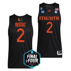 Miami Hurricanes Isaiah Wong 2023 NCAA Final Four Men's Basketball Black Jersey