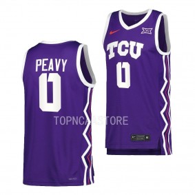 Micah Peavy #0 TCU Horned Frogs College Basketball Replica Jersey 2022-23 Purple