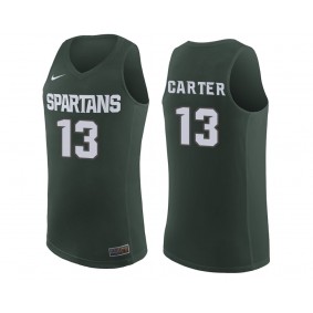 Ben Carter #13 Green College Basketball Michigan State Spartans Jersey