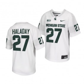 Cal Haladay Michigan State Spartans White 2023 College Football Game Youth Jersey