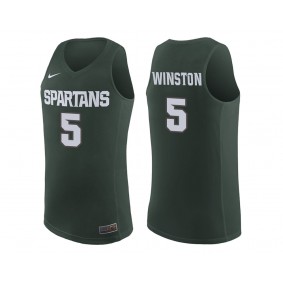 Cassius Winston #5 Green College Basketball Michigan State Spartans Jersey