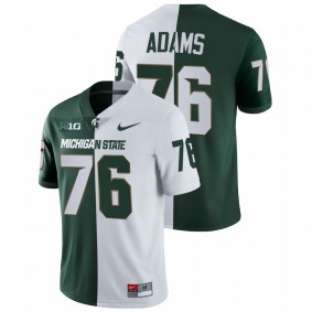 Michigan State Spartans Flozell Adams #76 College Football Jersey White Green Split Edition