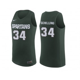 Gavin Schilling #34 Green College Basketball Michigan State Spartans Jersey