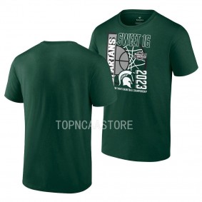 Michigan State Spartans Green 2023 NCAA March Madness Sweet 16 Mens Basketball Men T-Shirt