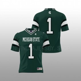 Michigan State Spartans #1 Endzone Football Men Green Jersey ProSphere