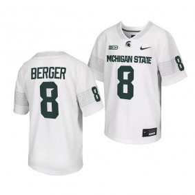 Jalen Berger Michigan State Spartans White 2023 College Football Game Youth Jersey