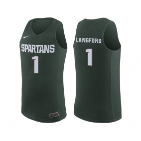 Joshua Langford #1 Green College Basketball Michigan State Spartans Jersey