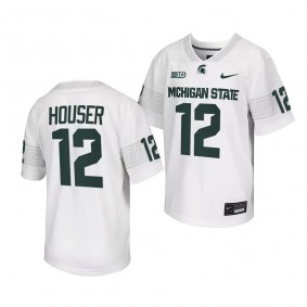 Katin Houser Michigan State Spartans White 2023 College Football Game Youth Jersey