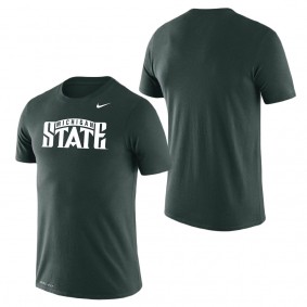 Michigan State Spartans School Logo Legend Performance T-Shirt Green