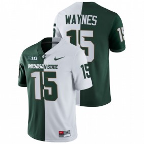 Michigan State Spartans Trae Waynes #15 College Football Jersey White Green Split Edition