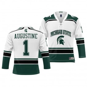 Michigan State Spartans Trey Augustine Ice Hockey White #1 NIL Jersey