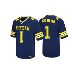 #1 Michigan Wolverines Navy Colosseum Hail Mary II Football Jersey