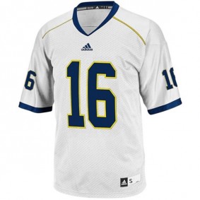 Male Michigan Wolverines #16 Denard Robinson White Football Jersey