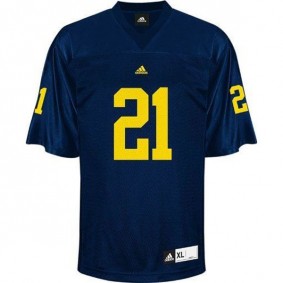 Male Michigan Wolverines #21 desmond Howard Blue Football Jersey