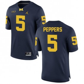 Male Michigan Wolverines #5 Jabrill Peppers Navy Football Alumni Game Jersey