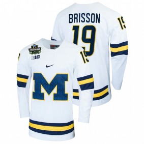 Brendan Brisson Michigan Wolverines 2022 Frozen Four White NCAA Hockey Jersey #19