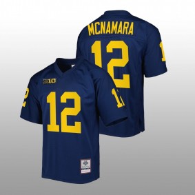 Michigan Wolverines Cade McNamara #12 Mitchell Ness Jersey Navy Authentic Football