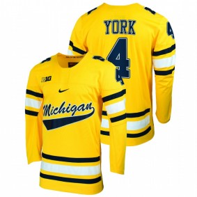 Cam York Michigan Wolverines Maize Replica College Hockey Jersey