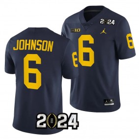 2024 College Football Playoff Cornelius Johnson Michigan Wolverines #6 Navy National Championship Jersey Men's