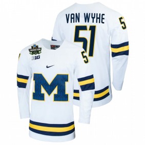 Garrett Van Wyhe Michigan Wolverines 2022 Frozen Four White NCAA Hockey Jersey #51