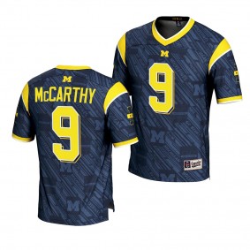 Michigan Wolverines J.J. McCarthy Highlight Print Jersey #9 Navy Football Fashion Uniform