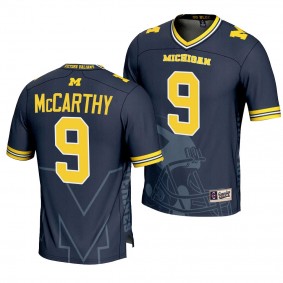 Michigan Wolverines #9 J.J. McCarthy Icon Print Navy Football Fashion Jersey Men's