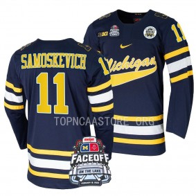 Mackie Samoskevich Michigan Wolverines Navy Faceoff On The Lake Hockey Jersey 2023