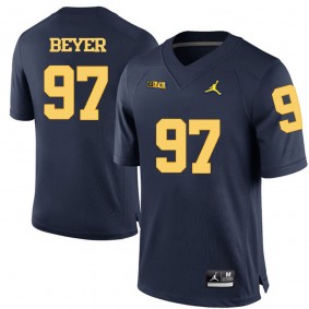 Michigan Wolverines #97 Navy Blue Football Brennen Beyer Jersey