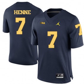 Michigan Wolverines #7 Navy Blue Football Chad Henne Jersey