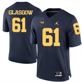 Michigan Wolverines #61 Navy Blue Football Graham Glasgow Jersey