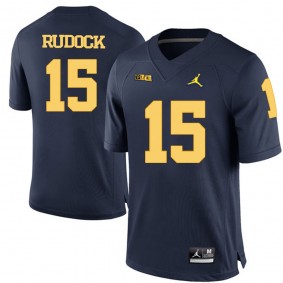 Michigan Wolverines #15 Navy Blue Football Jake Rudock Jersey