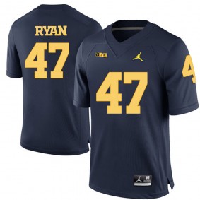 Michigan Wolverines #47 Navy Blue Football Jake Ryan Jersey